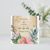 ルック素朴ウォーター色フローラ サンキューカード (スタンド正面)