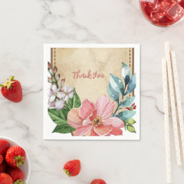 ルック素朴ウォーター色フローラ スタンダードカクテルナプキン