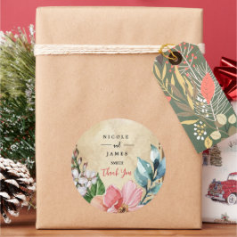 ルック素朴ウォーター色フローラ ラウンドシール