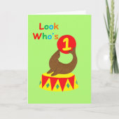 ルック誰が最初の誕生日カード カード (正面)