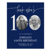 ルック・フー・イズ・100|青い100歳の誕生日 ポスター (正面)