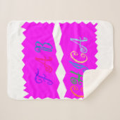 ルック・リップスティック・ピンクを具現したFAB CHICAロゴ シェルパブランケット (正面(横))