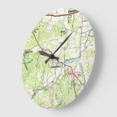 ルッケンバッハTXの地図 ラージ壁時計 (傾斜)
