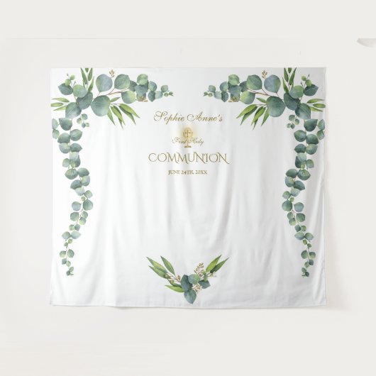 ルッシュウォーターカラーインテリアユーカリ聖体拝領プロップ タペストリー (正面(横))