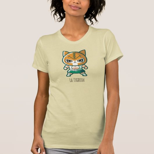 ルッチャライブラキャットマスクメキシコレスリングラ・ティグレサ Tシャツ (正面)