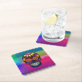 ルッ感じク糖スカル水の色の背景 ペーパーコースター (インサイチュ)