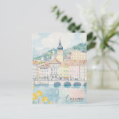 ルツェルネスイスゴーアッシュイラストレーショントラベル ポストカード (スタンド正面)