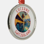 ルツェルネスイスレトロ動揺してサークル メタルオーナメント (右)