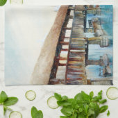 ルツェルンのチャペル橋（スイス） キッチンタオル (折り畳み)