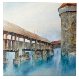 ルツェルンのチャペル橋（スイス） タイル