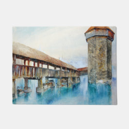 ルツェルンのチャペル橋（スイス） ドアマット