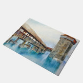 ルツェルンのチャペル橋(スイス) ドアマット (アングル)