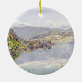 ルツェルンの間隔の山Pilatusの湖 セラミックオーナメント (裏面)