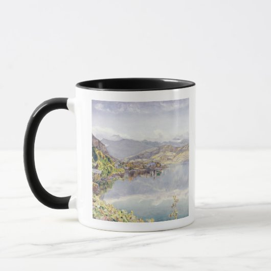 ルツェルンの間隔の山Pilatusの湖 マグカップ (左)