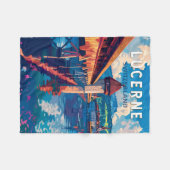 ルツェルンスイストラベルアートヴィンテージ フリースブランケット (正面(横))