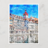 ルツェルンスイストラベルプレイスウォーターカラー ポストカード (正面)