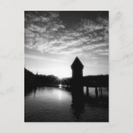 ルツェルンチャペルブリッジサンライズ ポストカード