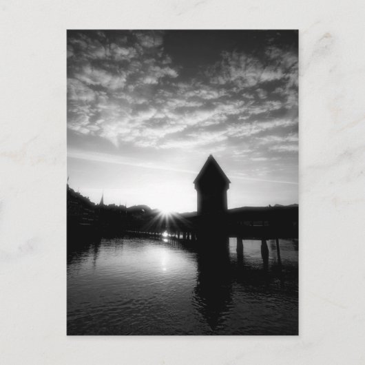 ルツェルンチャペルブリッジサンライズ ポストカード (正面)