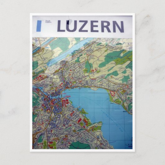 ルツェルン地図 ポストカード (正面)