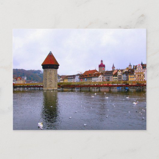ルツェルン旧市街 – ミルブリッジとウォーターフロント ポストカード (正面)