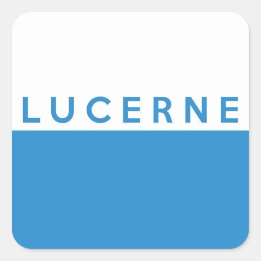 ルツェルン県スイス国旗の文字名 スクエアシール (正面)