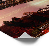 ルツェルン・スイス&ザ・ムーンオーバー山・ピラタス ポスター (角)