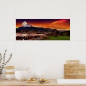 ルツェルン・スイス&ザ・ムーンオーバー山・ピラタス ポスター (キッチン)