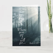 ルツ 1:16 聖書、あなたが行くところへ私は行く オーダーメイド サンキューカード (正面)