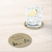 ルティック結婚フォレストの紙コースターDoe and Buck ラウンドペーパーコースター (インサイチュ)