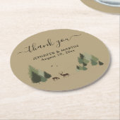 ルティック結婚フォレストの紙コースターDoe and Buck ラウンドペーパーコースター (アングル)