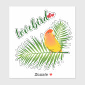 ルティーノピーチフェイズラブバードペット鳥の愛かわいい名前 シール (シート)