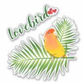 ルティーノピーチフェイズラブバードペット鳥の愛かわいい名前 シール (正面)