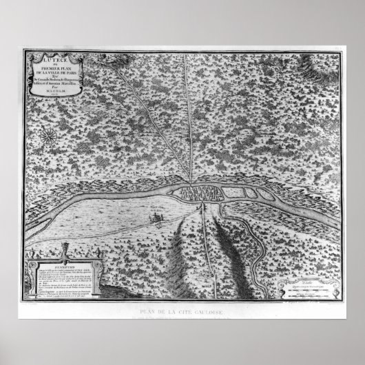 ルテティアまたはパリの最初の計画 ポスター (正面)