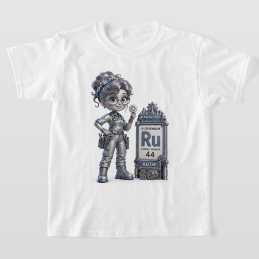 ルテニウム (Ru) 元素 Tシャツ (レイダウン)