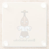 ルテ日本のマンびわ木墨漫画の妖怪 ガラスコースター (裏面)