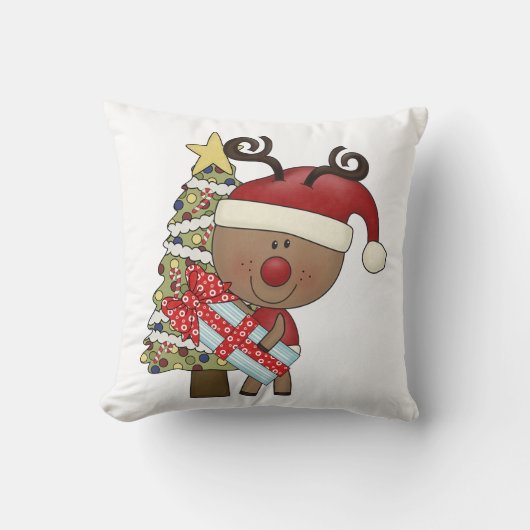ルディのトナカイの休日の木 クッション (正面)