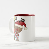 ルディのトナカイの休日の木 ツートーンマグカップ (正面左)
