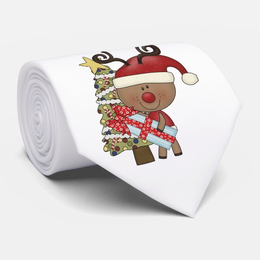 ルディのトナカイの休日の木 ネクタイ (ロール)