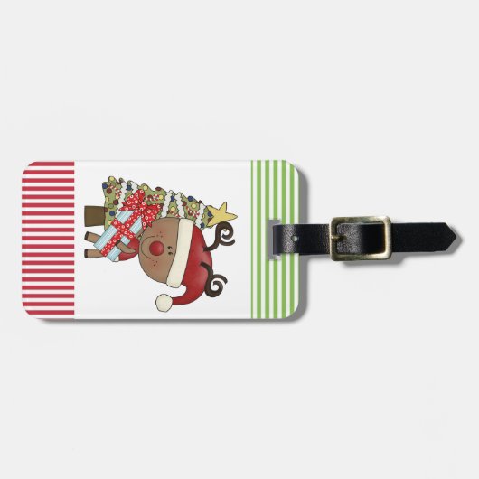 ルディのトナカイの休日の木 ラゲッジタグ (正面横)