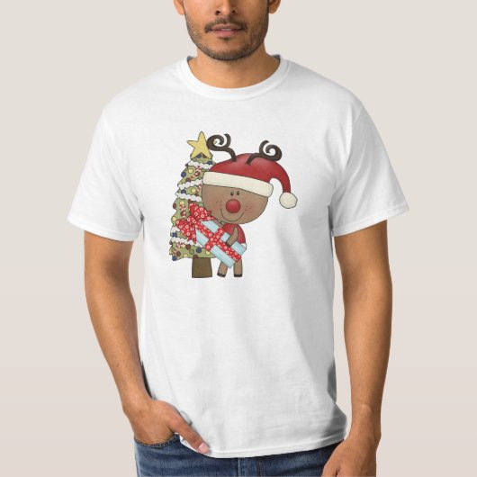 ルディのトナカイの休日の木 Tシャツ (正面)