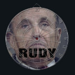 ルディジュリアーニブラックヘア染料ドリップ顔ダートボード ダーツボード<br><div class="desc">顔。キッサーでアメリカのダーリング・スクーンバッグをペギングして、ブルスイを得点する</div>