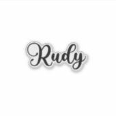 ルディ名 – 手書き書道 シール (正面)