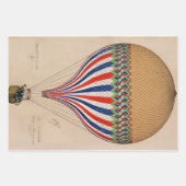 ルトリコロールヴィンテージホットエアバルーンプリント ラッピングペーパーシート (正面)