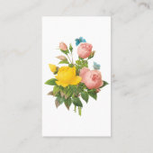 ルドゥートによるヴィンテージのペルシャ産黄色バラとティーローズ 名刺 (裏面)