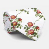 『ルドゥートの愛のバラ』 ヴィンテージ フラワーズ 赤いバラの花のデザイン ネクタイ (ロール)