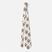 『ルドゥートの愛のバラ』 ヴィンテージ フラワーズ 赤いバラの花のデザイン ネクタイ (裏面)