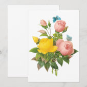 ルドゥートの招待によるヴィンテージのペルシャ産黄色のバラ (正面/裏面)