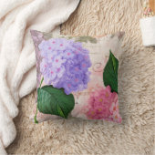 ルドゥートピンクパープルフラワーズ装飾用クッション クッション (ブランケット)