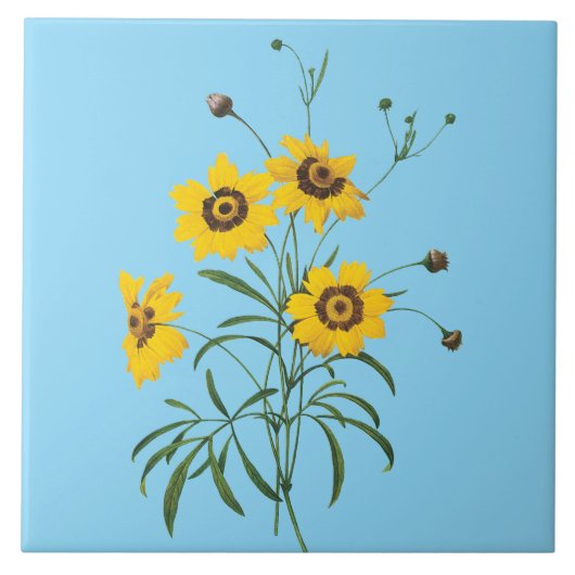 ルドゥート コレオプシス 花のタイル タイル (正面)