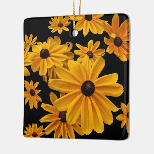 ルドベキアの黒によって注目されるスーザンの花のオーナメント セラミックオーナメント (左)